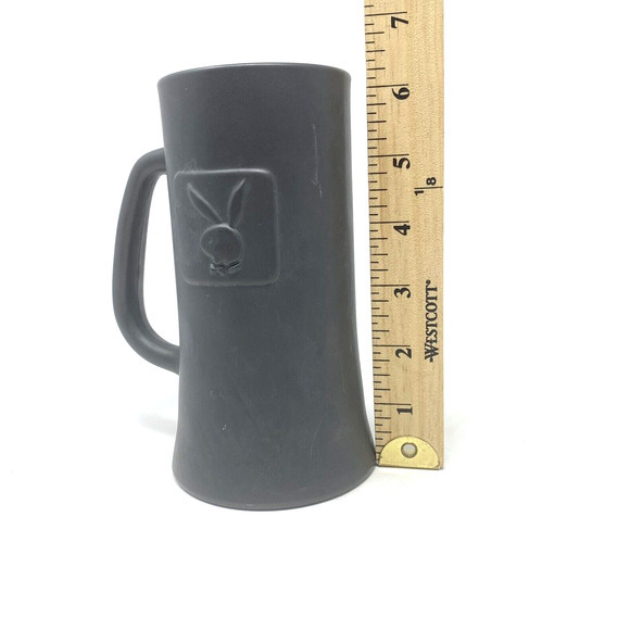 Vtg Playboy Bunny Beer‎ Mug Stein Tankard Gray Pewter Glass Raised Logo - Picture 2 of 8
